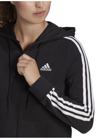 ADİDAS KADIN ESSENTİALS KAPÜŞONLU EŞOFMAN ÜST W 3S SJ FZ HD GL0798 SİYAH - XL