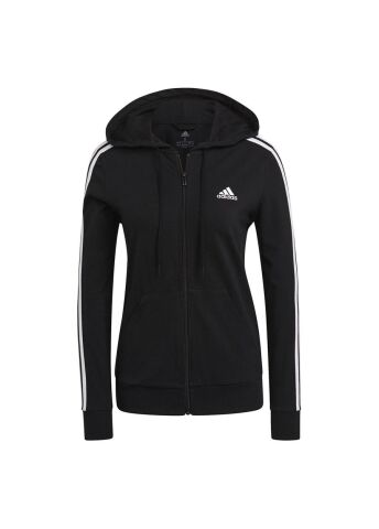 ADİDAS KADIN ESSENTİALS KAPÜŞONLU EŞOFMAN ÜST W 3S SJ FZ HD GL0798 SİYAH - XL