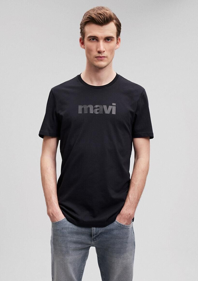 MAVİ ERKEK MAVİ BASKILI TİŞÖRT Siyah 065199-900