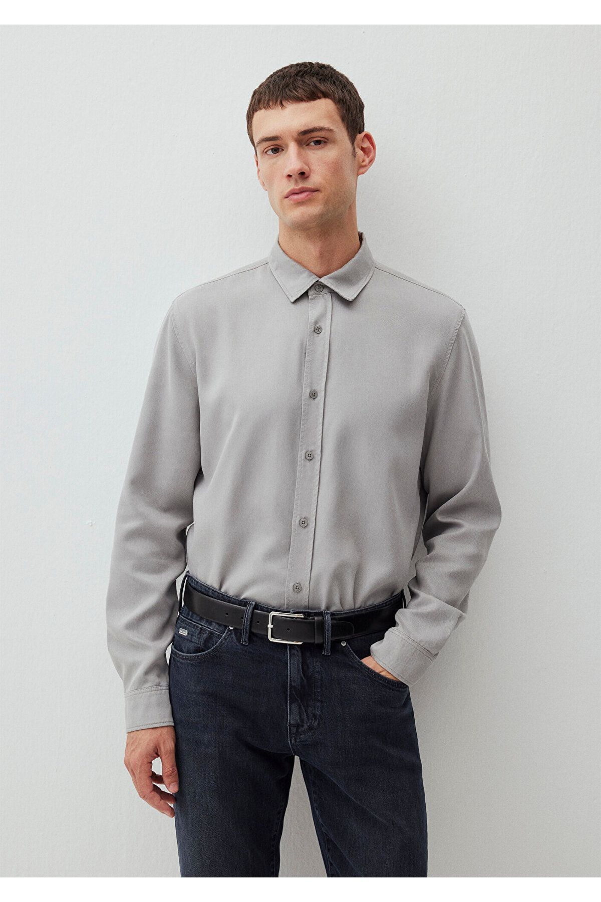 MAVİ ERKEK UZUN KOL GÖMLEK Çelik Gri 0210818-70098