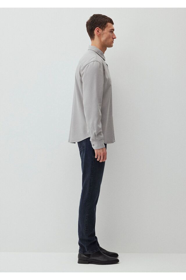 MAVİ ERKEK UZUN KOL GÖMLEK Çelik Gri 0210818-70098