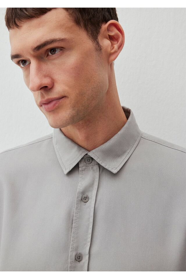 MAVİ ERKEK UZUN KOL GÖMLEK Çelik Gri 0210818-70098