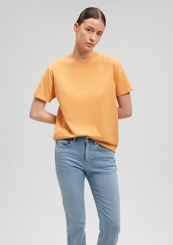 MAVİ KADIN BASIC SHORT SLEEVE TEE Apricot Tan 1600965-71405