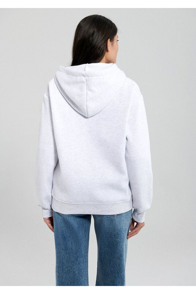 MAVİ KADIN KAPİŞONLU SWEATSHIRT Kar Gri MelanJ 167299-85438 GRİ - M