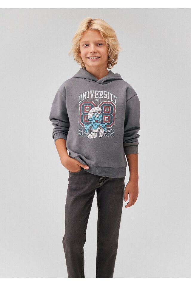 MAVİ ÇOCUK ŞİRİNLER BASKILI KAPÜŞONLU SWEATSHIRT Me 6S10085-80017