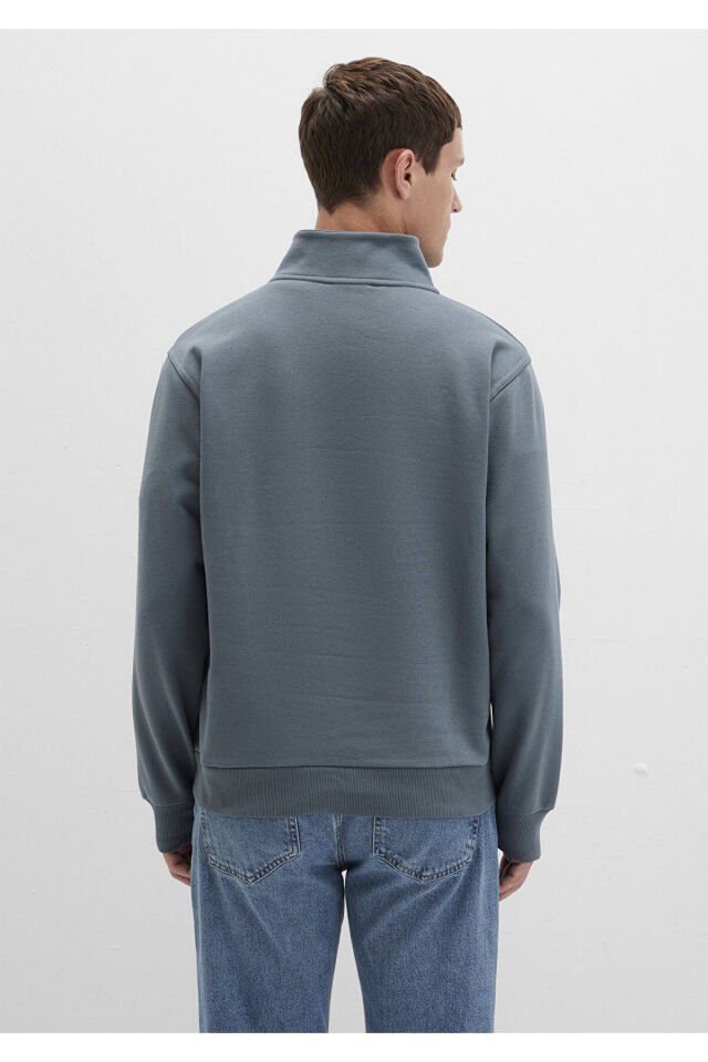 MAVİ ERKEK YARIM FERMUARLI SWEATSHIRT Fırtına Gri 0S10278-80889