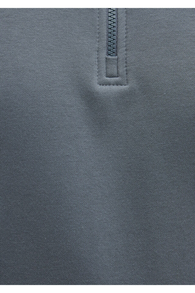 MAVİ ERKEK YARIM FERMUARLI SWEATSHIRT Fırtına Gri 0S10278-80889