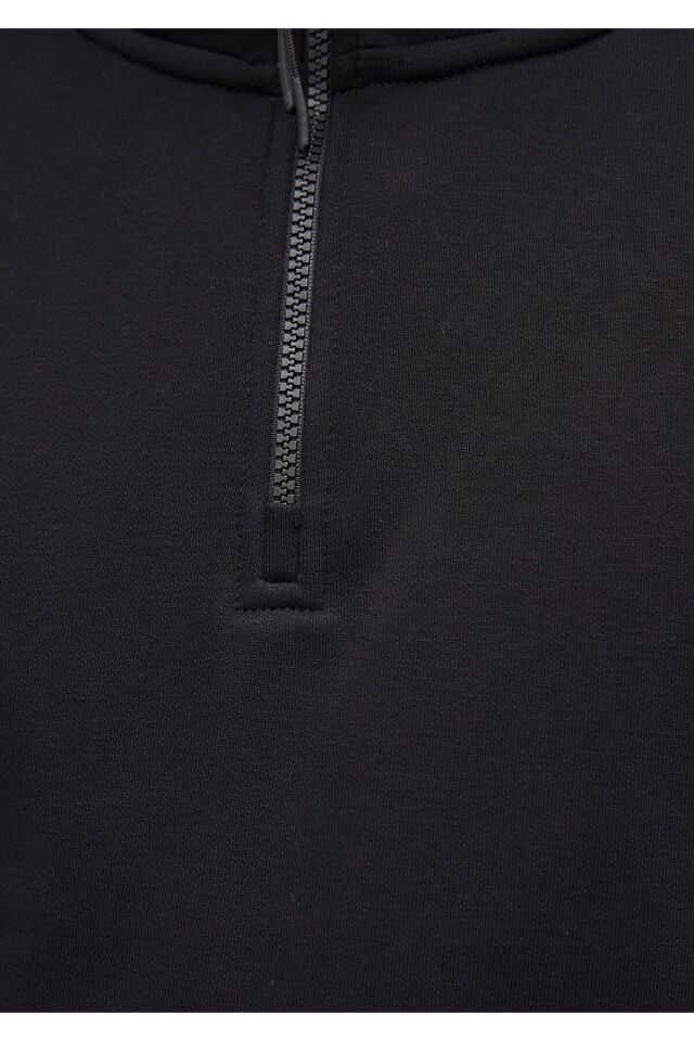 MAVİ ERKEK YARIM FERMUARLI SWEATSHIRT Siyah 0S10278-900