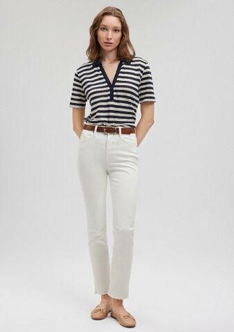 MAVİ KADIN POLO YAKA PENYE Navy Blazer Stripe 1612300-86625