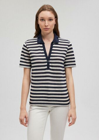 MAVİ KADIN POLO YAKA PENYE Navy Blazer Stripe 1612300-86625