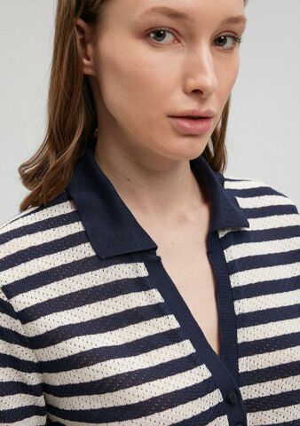 MAVİ KADIN POLO YAKA PENYE Navy Blazer Stripe 1612300-86625