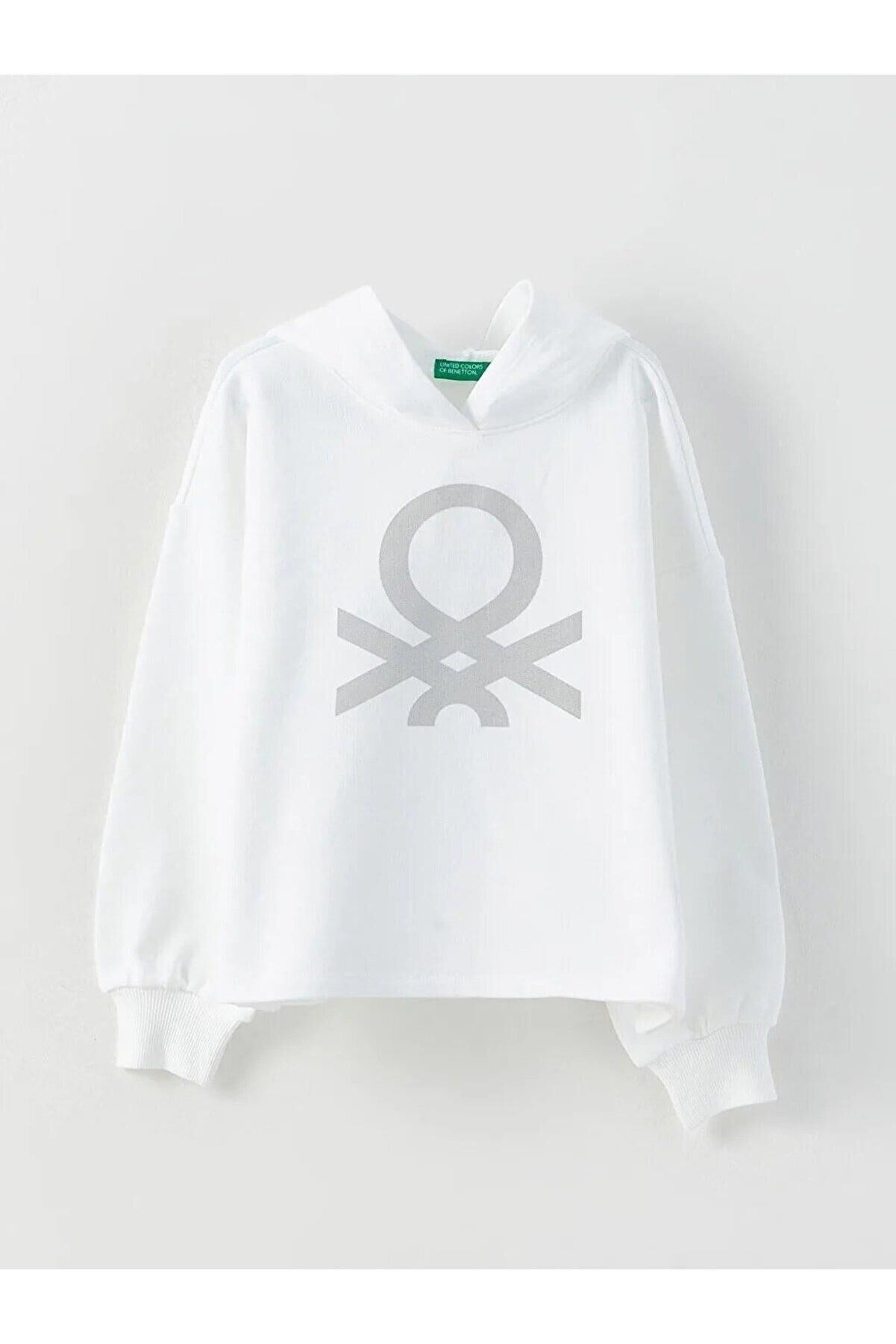BENETTON KIZ ÇOCUK K SMU UK_BENETTON LOGOLU KAPŞONLU SWEATSHİRT 222A3J68C202K