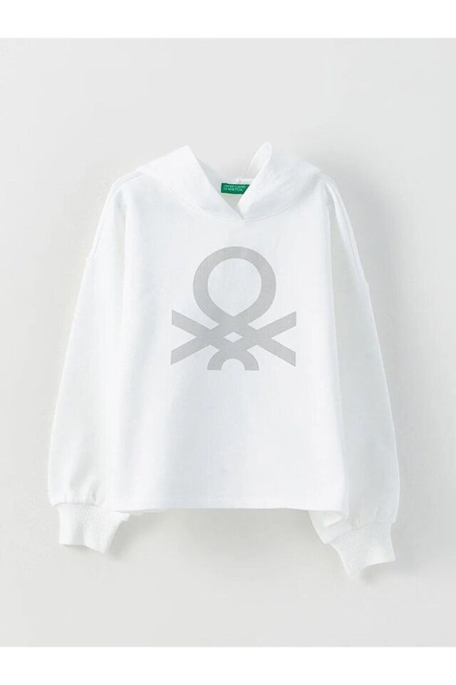 BENETTON KIZ ÇOCUK K SMU UK_BENETTON LOGOLU KAPŞONLU SWEATSHİRT 222A3J68C202K