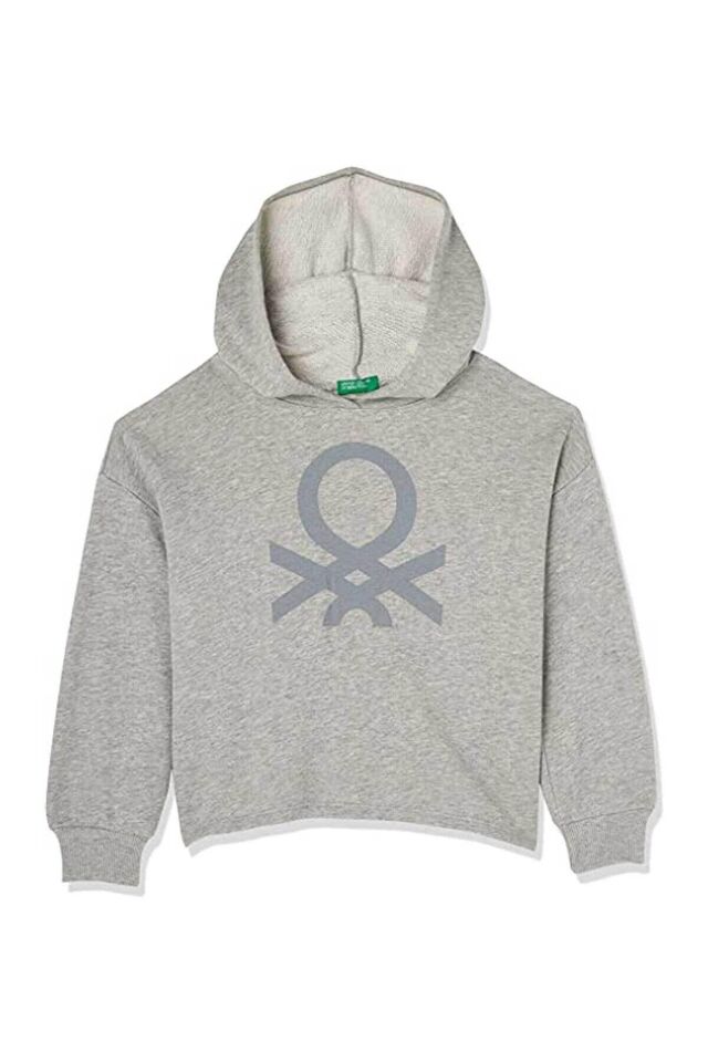 BENETTON KIZ ÇOCUK K SMU UK_BENETTON LOGOLU KAPŞONLU SWEATSHİRT 222A3J68C202K