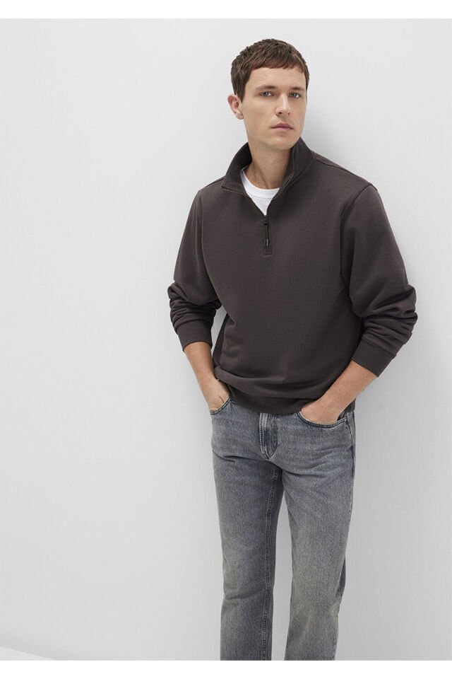 MAVİ ERKEK YARIM FERMUARLI SWEATSHIRT After Dark 0S10278-70219
