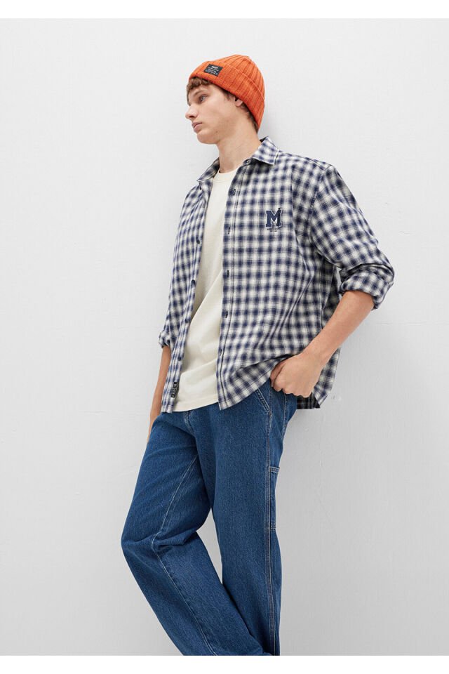 MAVİ ERKEK KARELİ GÖMLEK BLACK IRIS CHECK 0211782-91299