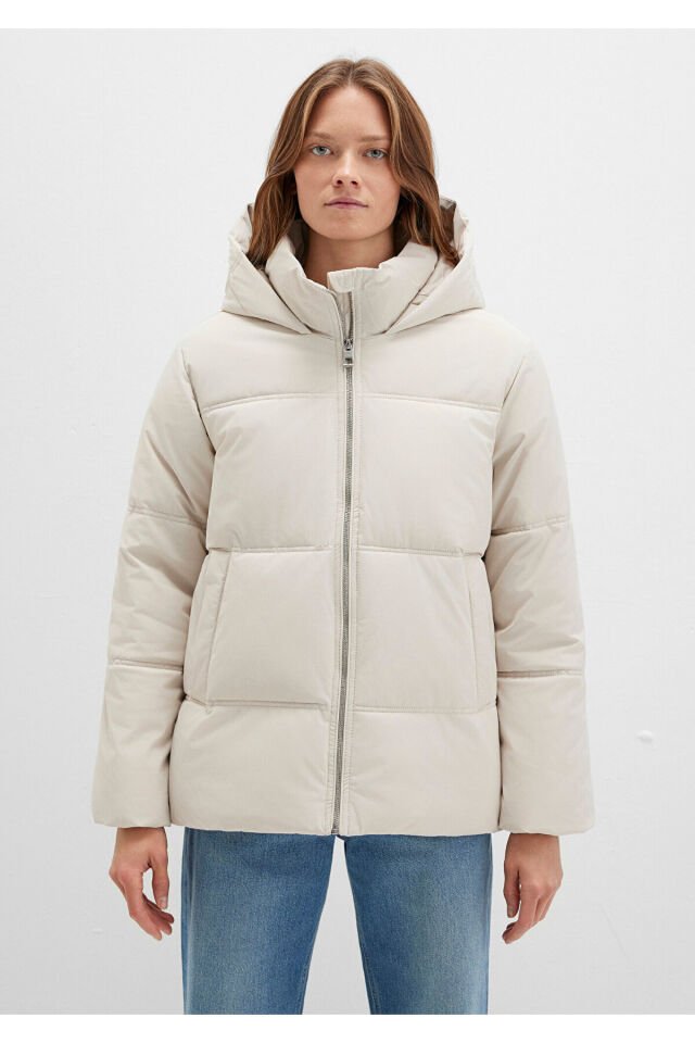 MAVİ KADIN KAPŞONLU CEKET Taş 1110445-70143