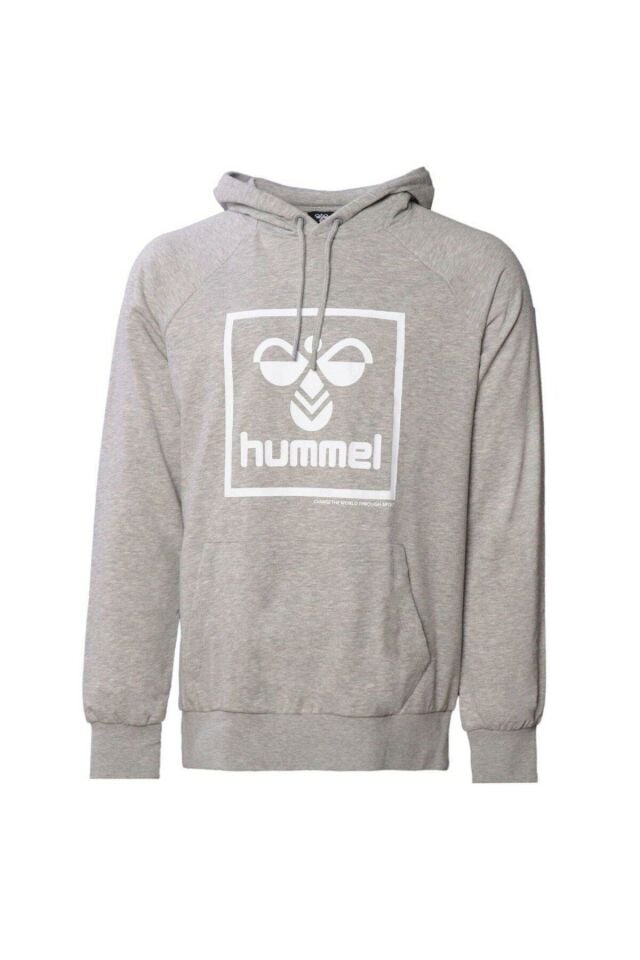 HUMMEL ERKEK HOODIE hmlT-ISAM 2.0 HOODIE 921556 GREY MELANGE - M