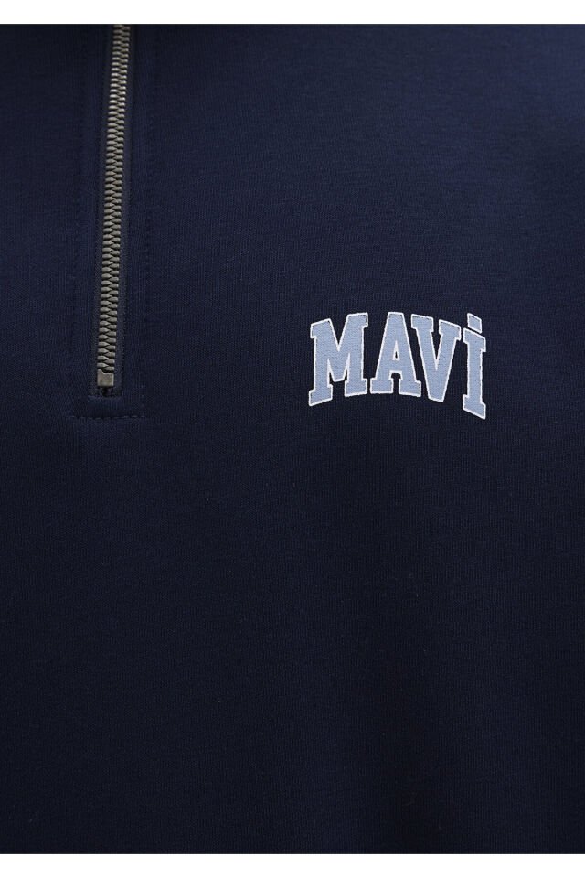 MAVİ ERKEK YARIM FERMUARLI SWEATSHIRT Derin Laciver 0S10208-70497