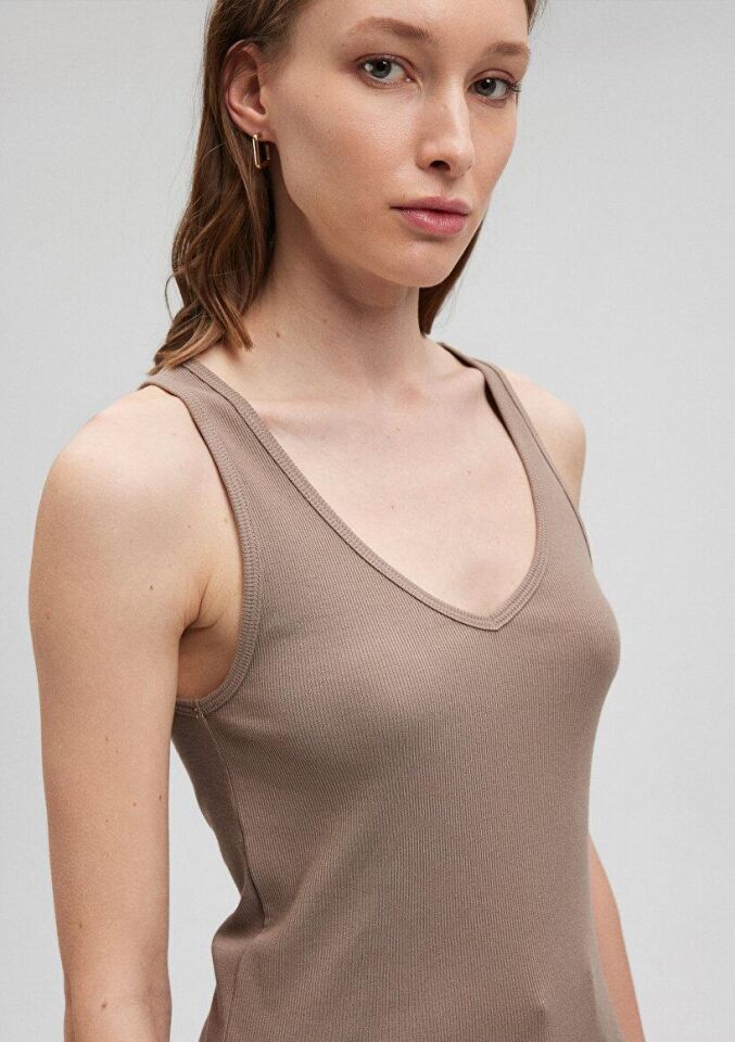 MAVİ KADIN ASKILI V YAKA ATLET Ay Taşı Bej 1612385-70364