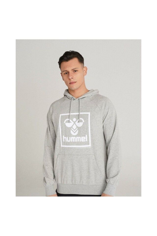 HUMMEL ERKEK HOODIE hmlT-ISAM 2.0 HOODIE 921556 GREY MELANGE - XL