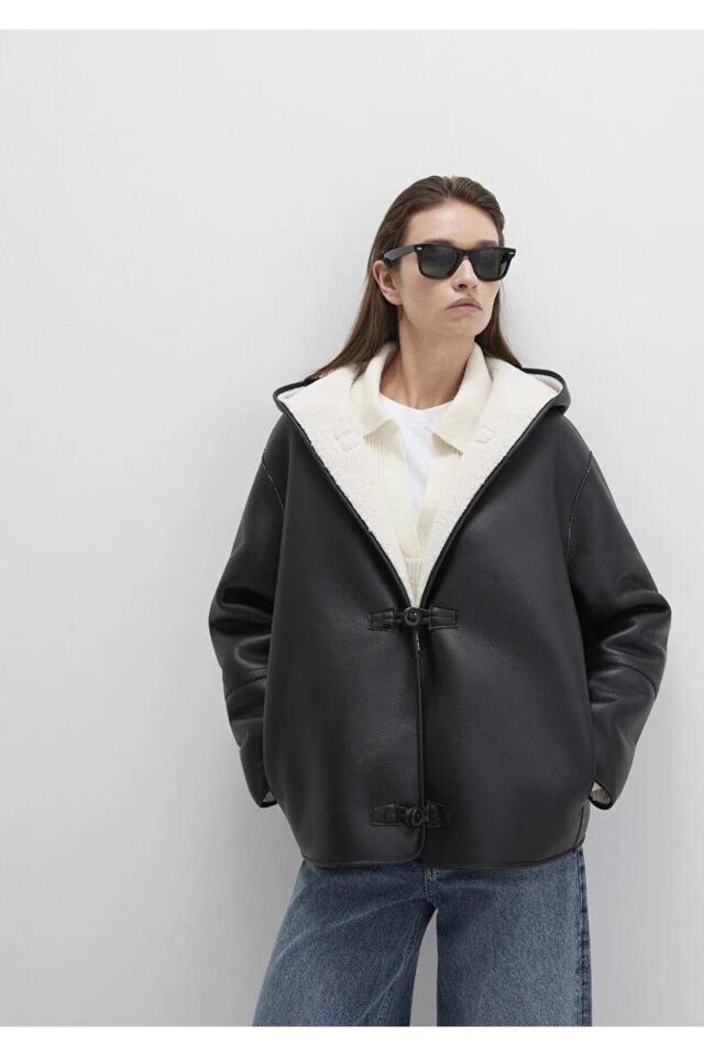 MAVİ KADIN KAPİŞONLU CEKET Siyah 1110612-900