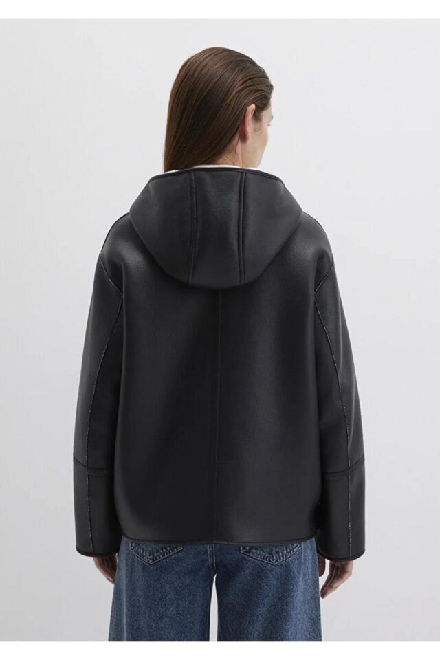 MAVİ KADIN KAPİŞONLU CEKET Siyah 1110612-900