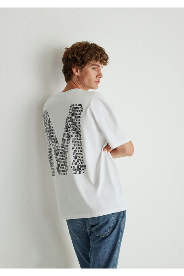 MAVİ ERKEK M BASKILI TİŞÖRT Beyaz 0612244-620