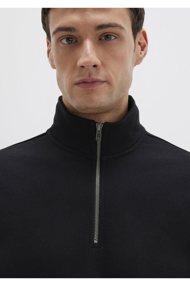 MAVİ ERKEK HALF ZIP SWEATSHIRT Siyah 0S10419-900