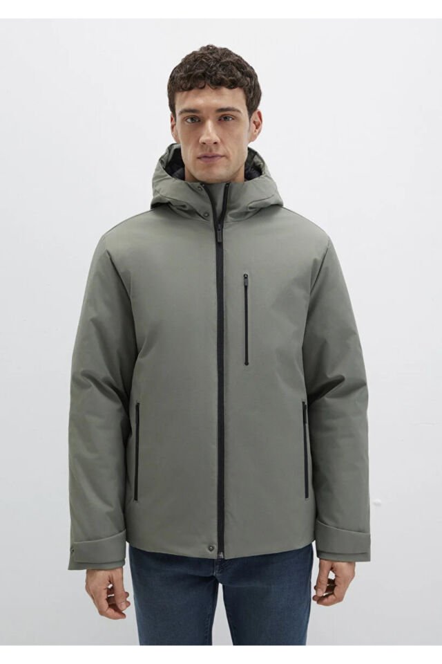 MAVİ ERKEK KAPÜŞONLU CEKET Soluk Koyu Yeşil 0110676-85485