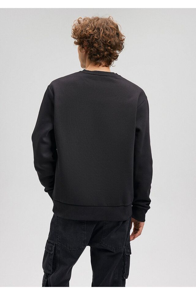 MAVİ ERKEK MAVİ BASKILI SWEATSHIRT Siyah 0611716-900