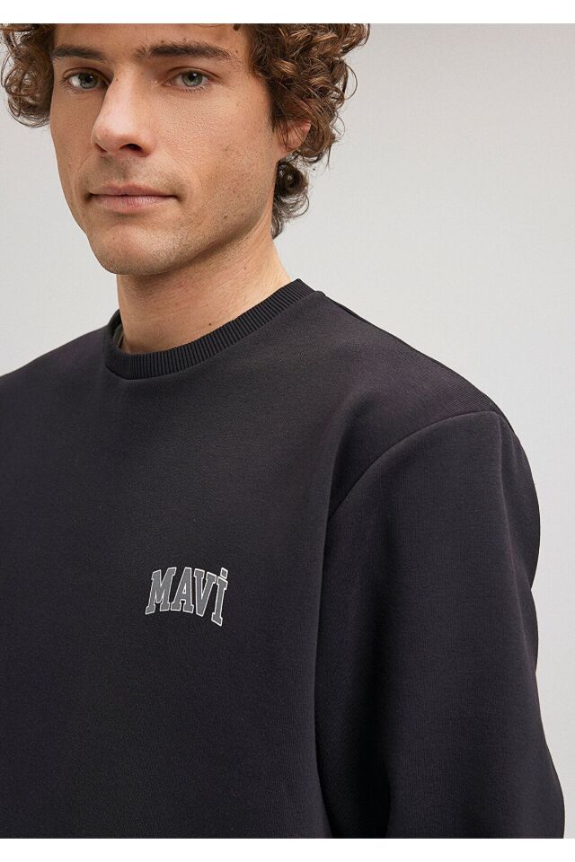 MAVİ ERKEK MAVİ BASKILI SWEATSHIRT Siyah 0611716-900