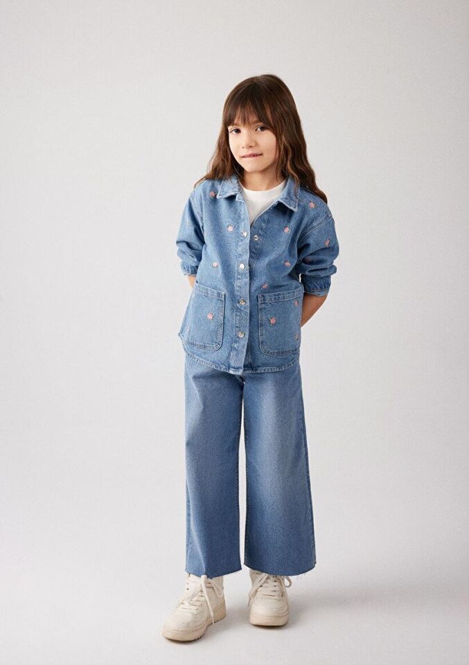 MAVİ ÇOCUK LULU Flower Embroidery Denim 7210002-86739