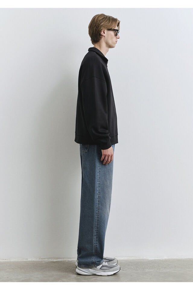 MAVİ ERKEK YARIM FERMUARLI SWEATSHIRT Siyah 0S10208-900