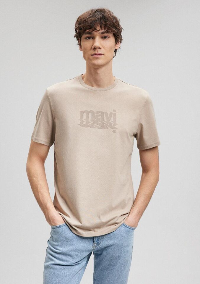 MAVİ ERKEK MAVİ BASKILI TİŞÖRT Açık Bej 0612000-82393