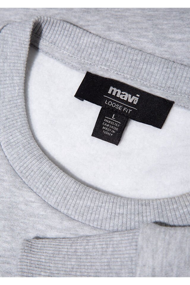 MAVİ ERKEK MAVİ BASKILI SWEATSHIRT Gri Melanj 0611716-80018