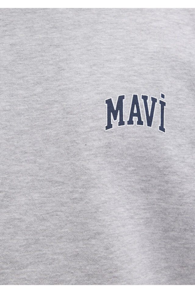 MAVİ ERKEK MAVİ BASKILI SWEATSHIRT Gri Melanj 0611716-80018