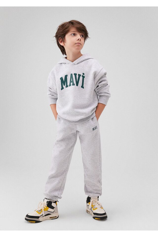 MAVİ ÇOCUK MAVİ BASKILI KAPÜŞONLU SWEATSHIRT  Açık 6610110-88467