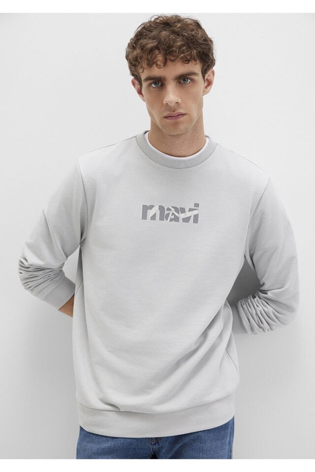 MAVİ ERKEK MAVİ BASKILI SWEATSHIRT Açık Gri 0S10402-70075