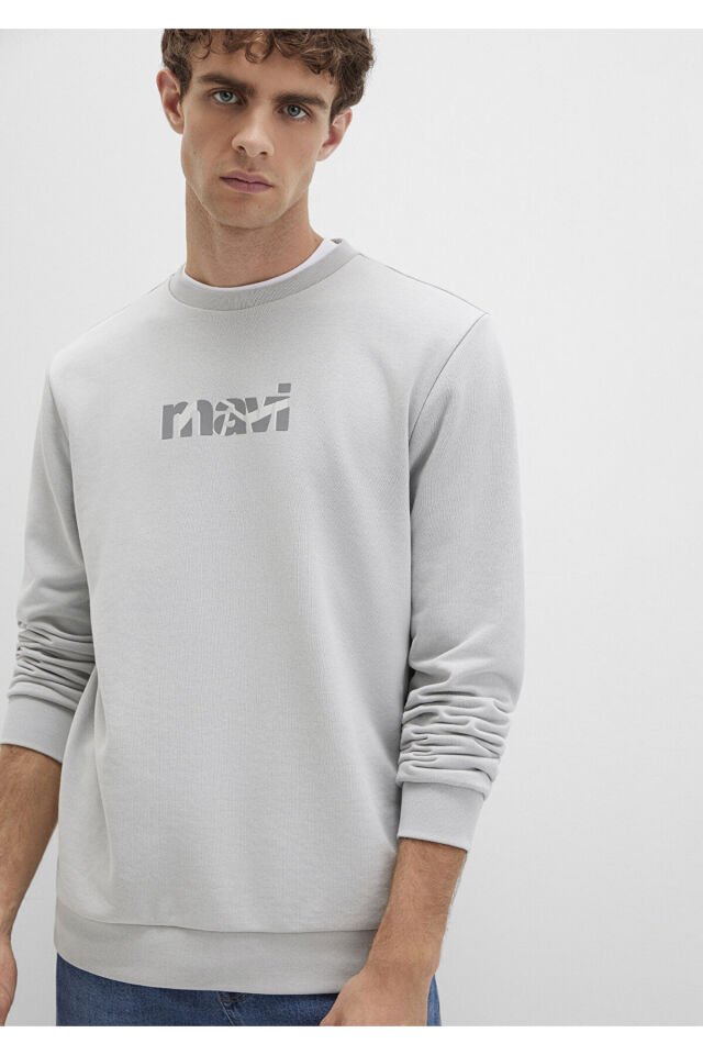 MAVİ ERKEK MAVİ BASKILI SWEATSHIRT Açık Gri 0S10402-70075