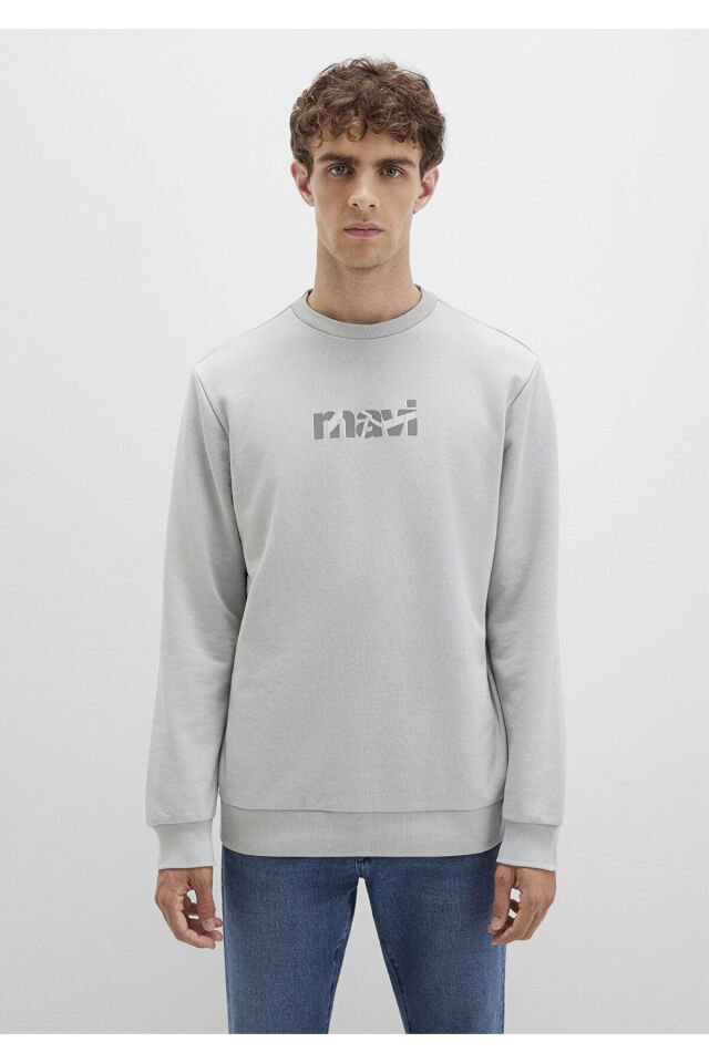 MAVİ ERKEK MAVİ BASKILI SWEATSHIRT Açık Gri 0S10402-70075