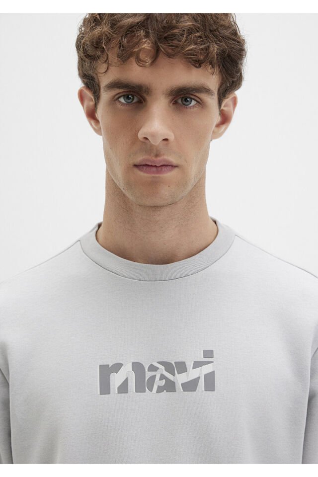 MAVİ ERKEK MAVİ BASKILI SWEATSHIRT Açık Gri 0S10402-70075