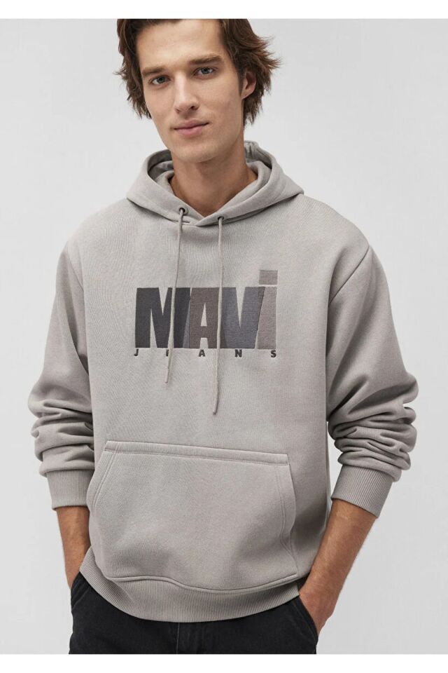 MAVİ ERKEK MAVİ BASKILI SWEATSHIRT Mineral Gri 0S10199-70093