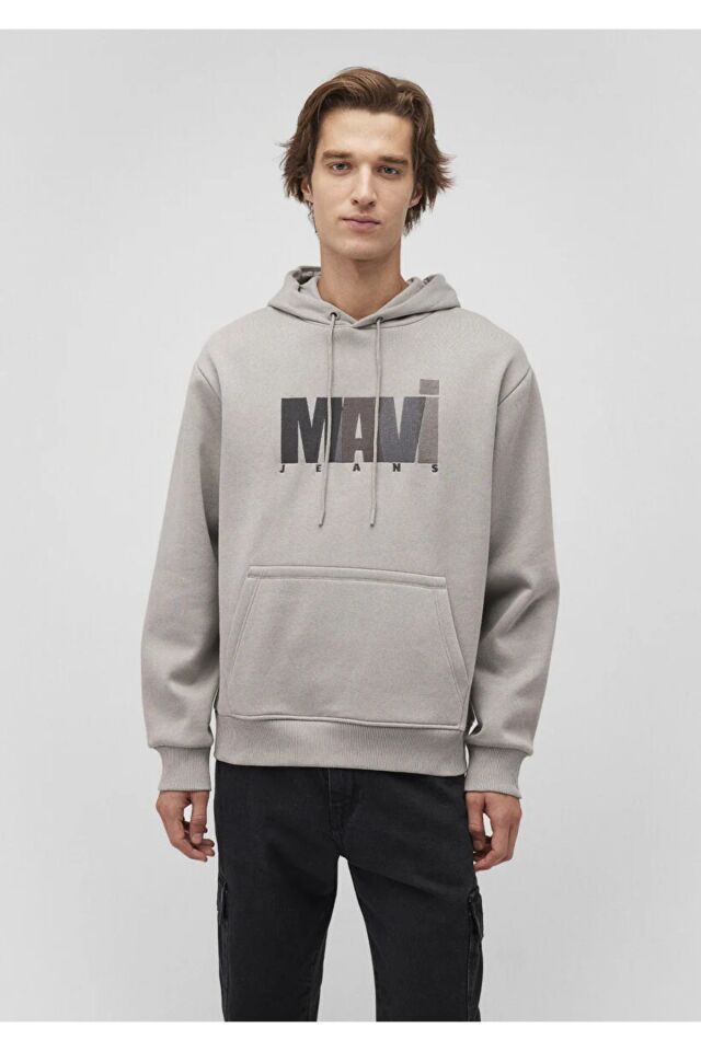 MAVİ ERKEK MAVİ BASKILI SWEATSHIRT Mineral Gri 0S10199-70093
