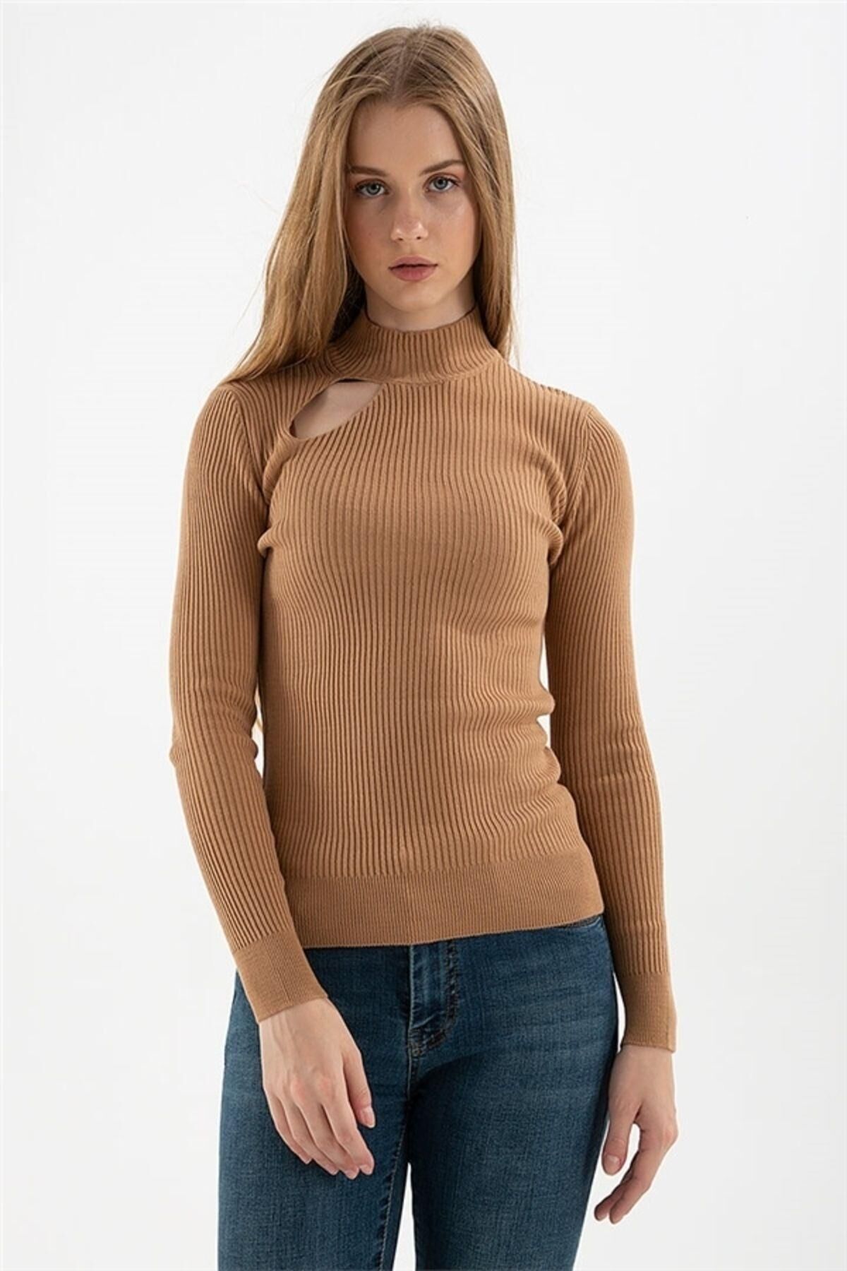 FASHION FRIENDS KADIN PENCERE DETAYLI KAZAK 23K0167K1