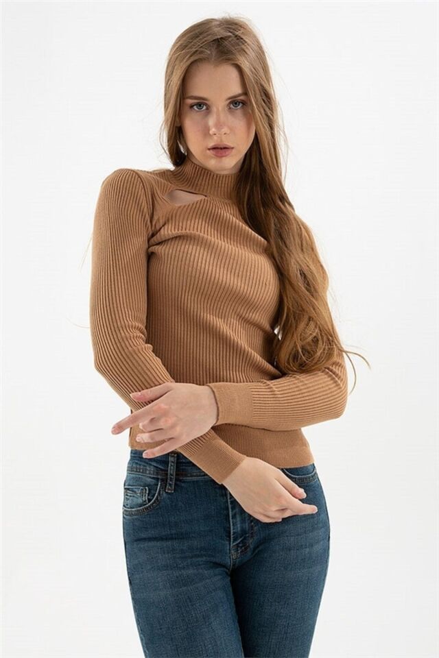 FASHION FRIENDS KADIN PENCERE DETAYLI KAZAK 23K0167K1