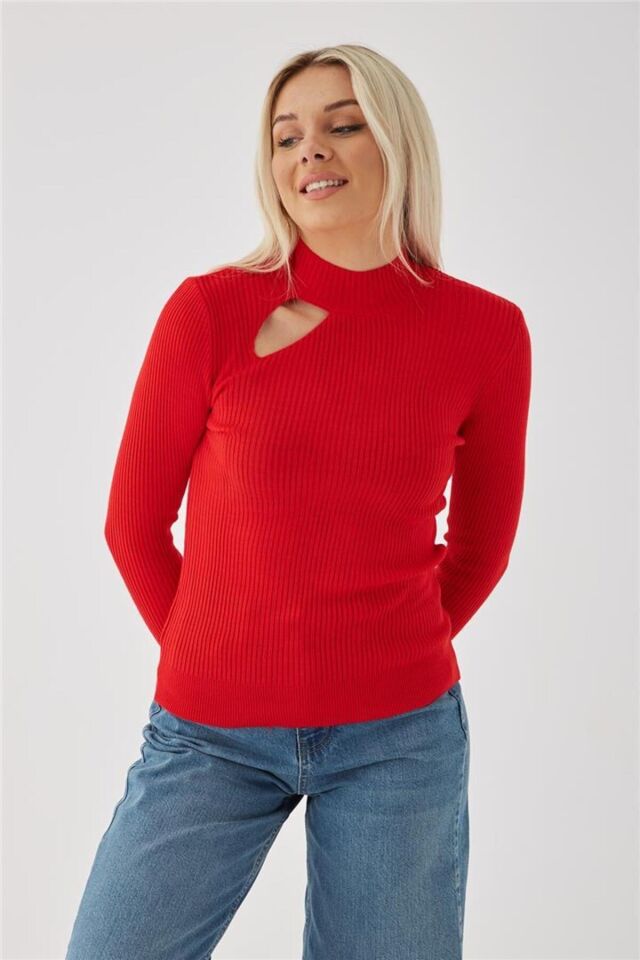 FASHION FRIENDS KADIN PENCERE DETAYLI KAZAK 23K0167K1