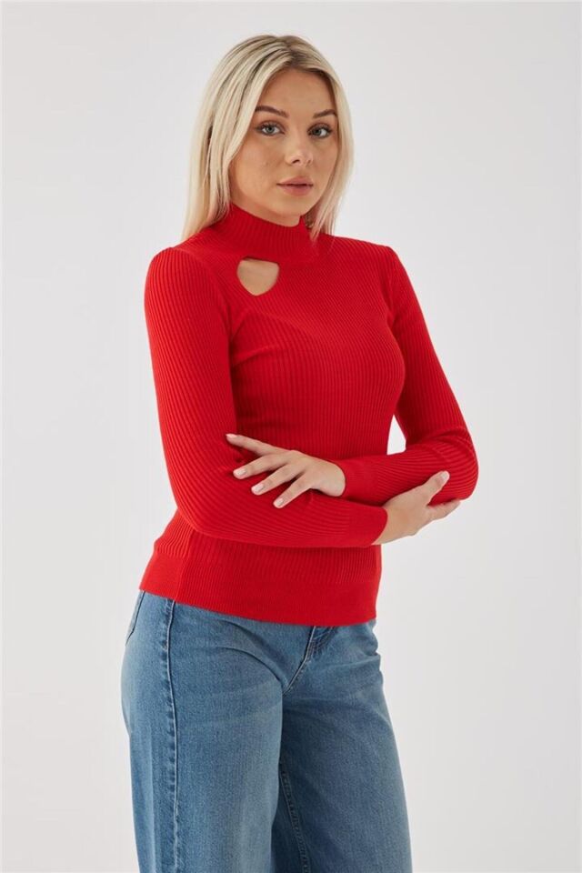 FASHION FRIENDS KADIN PENCERE DETAYLI KAZAK 23K0167K1