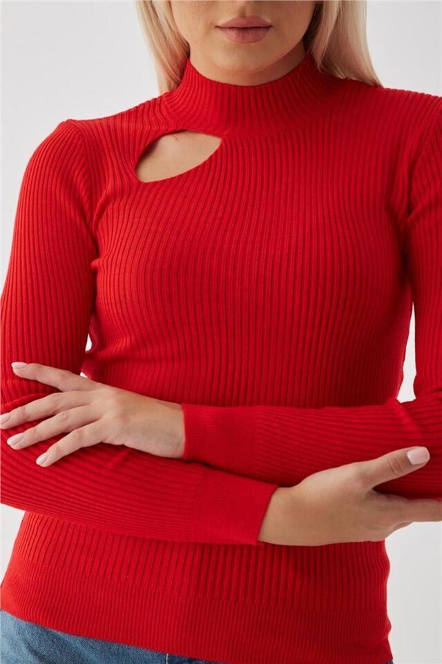 FASHION FRIENDS KADIN PENCERE DETAYLI KAZAK 23K0167K1