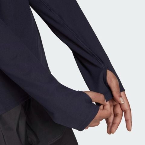 ADİDAS KADIN KOŞU SWEATSHİRT RN FAST 1/2 ZIP HK9017 MAVİ - XS